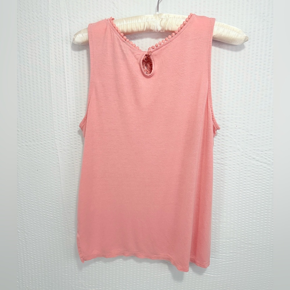 Cottagecore embroidered warm pink sleeveless tank top summer H&M Sz XS camisole - Picture 6 of 10